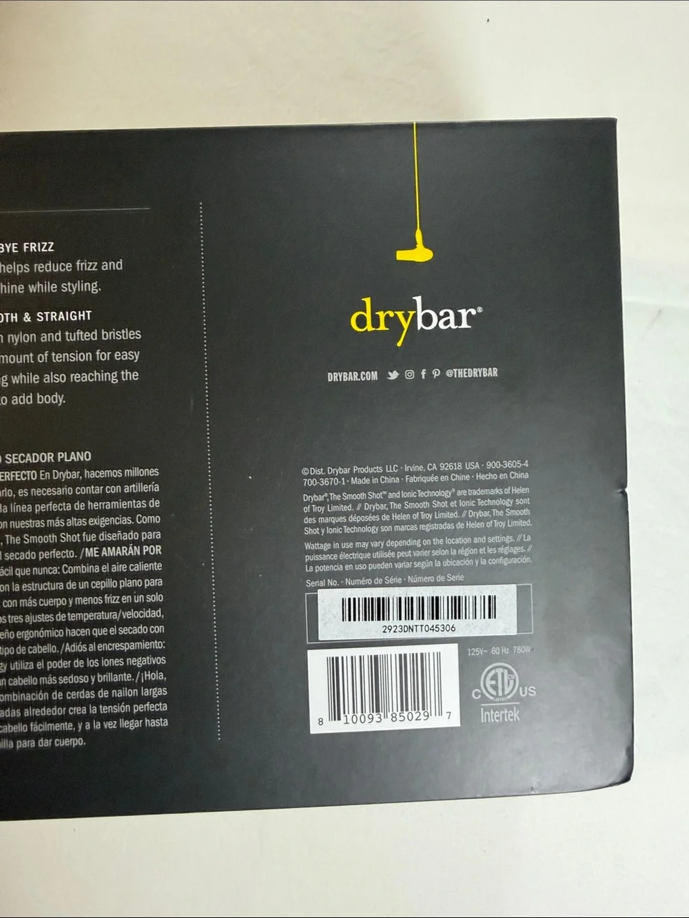 Drybar Smooth Shot Paddle Brush Blow-Dryer in Bright Yellow  NIB